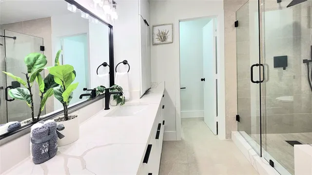 a white bath tub sitting in a bathroom