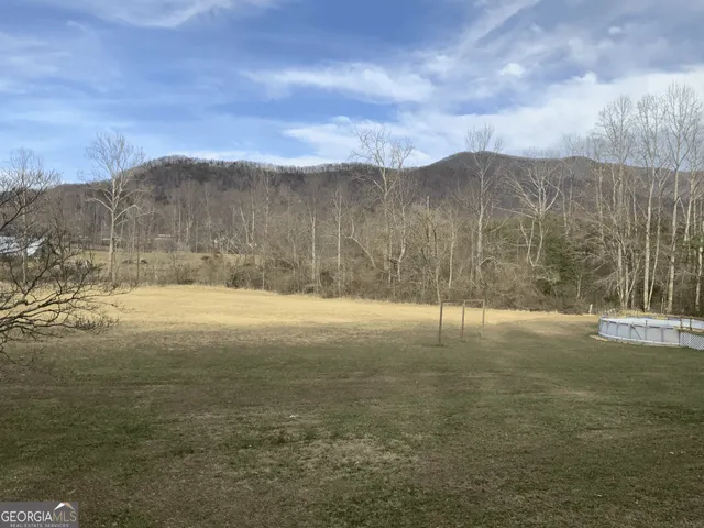 a view of a backyard