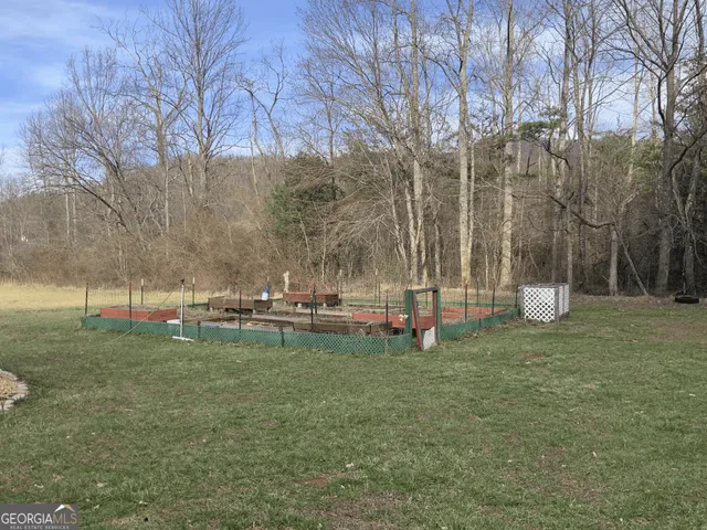 a view of a back yard of the house