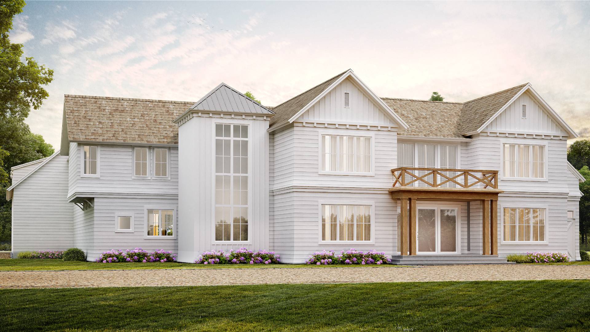 7 Town Line Road Wainscott, NY 11975 - Photo 5 of 17 a front view of a house with a yard