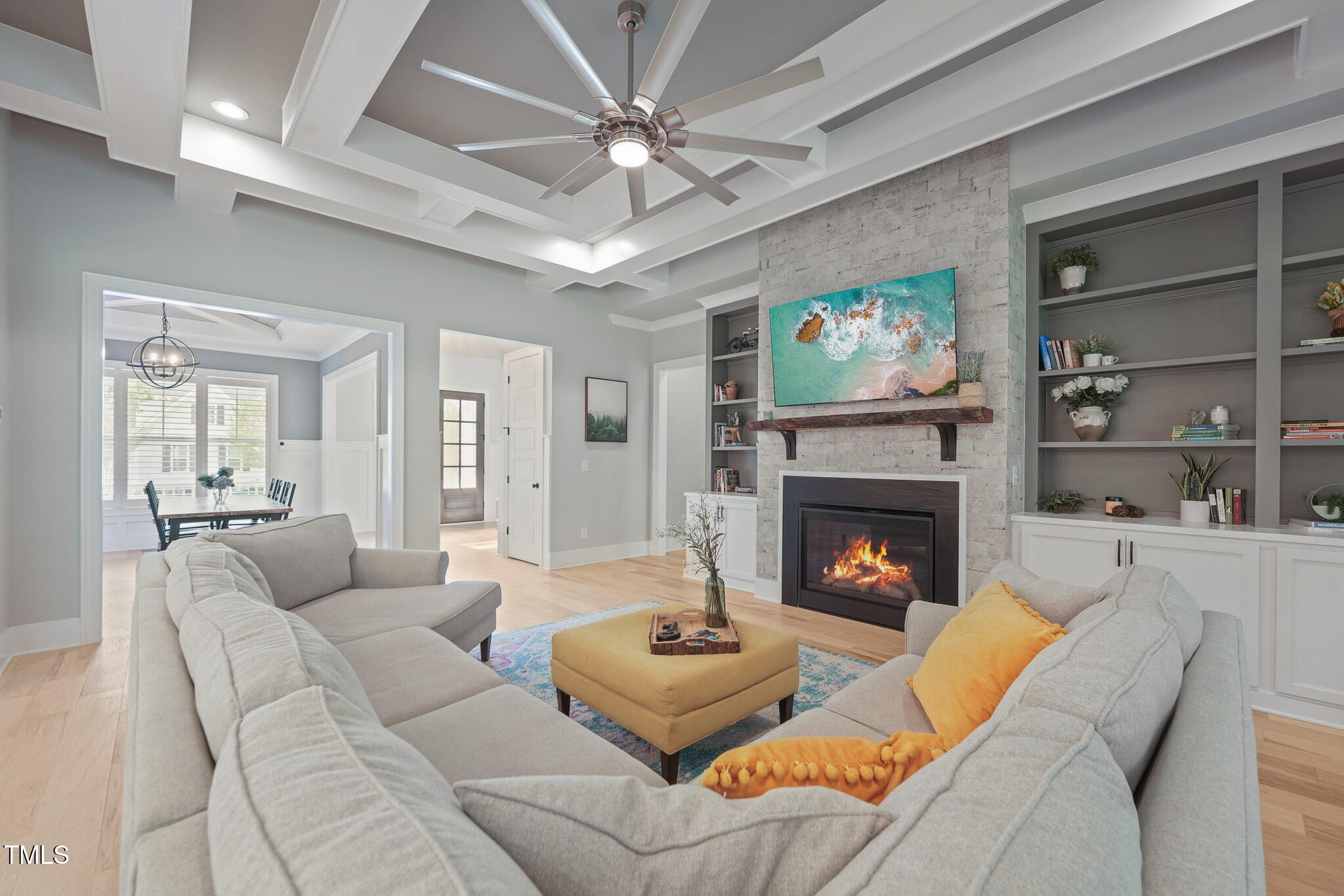 3545 Donlin Drive Wake Forest, NC 27587 - Photo 11 of 62 a living room with furniture and a fireplace