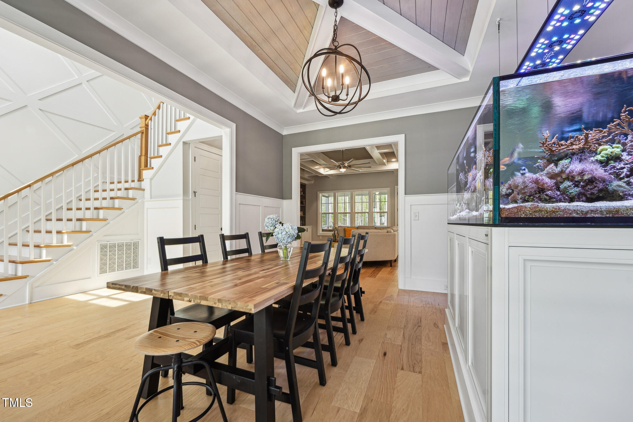3545 Donlin Drive Wake Forest, NC 27587 - Photo 26 of 62 a view of a dining room with furniture and a chandelier