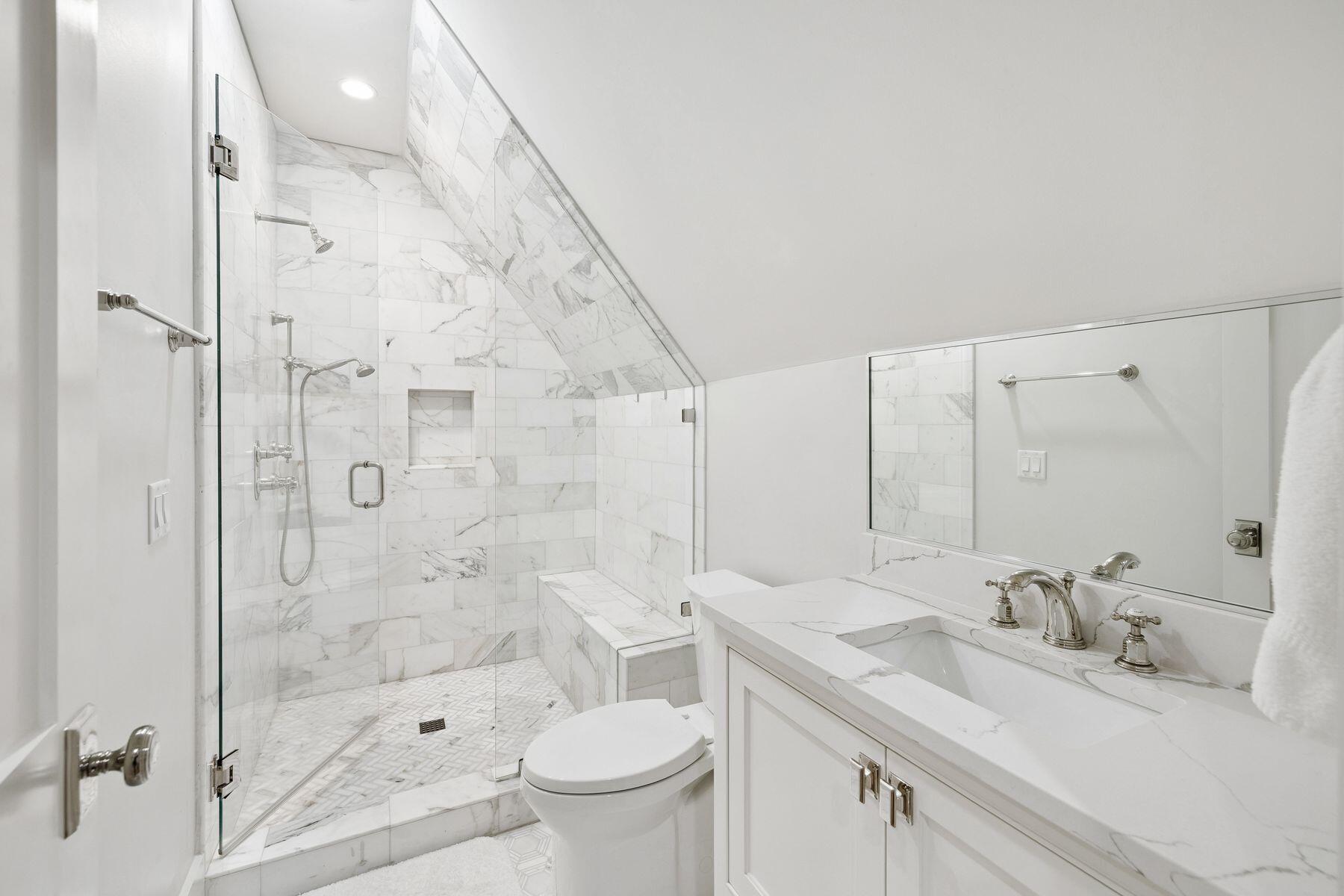 25 Peace Ln Inlet Beach Inlet Beach, FL 32461 - Photo 64 of 85 a bathroom with a granite countertop sink toilet and shower