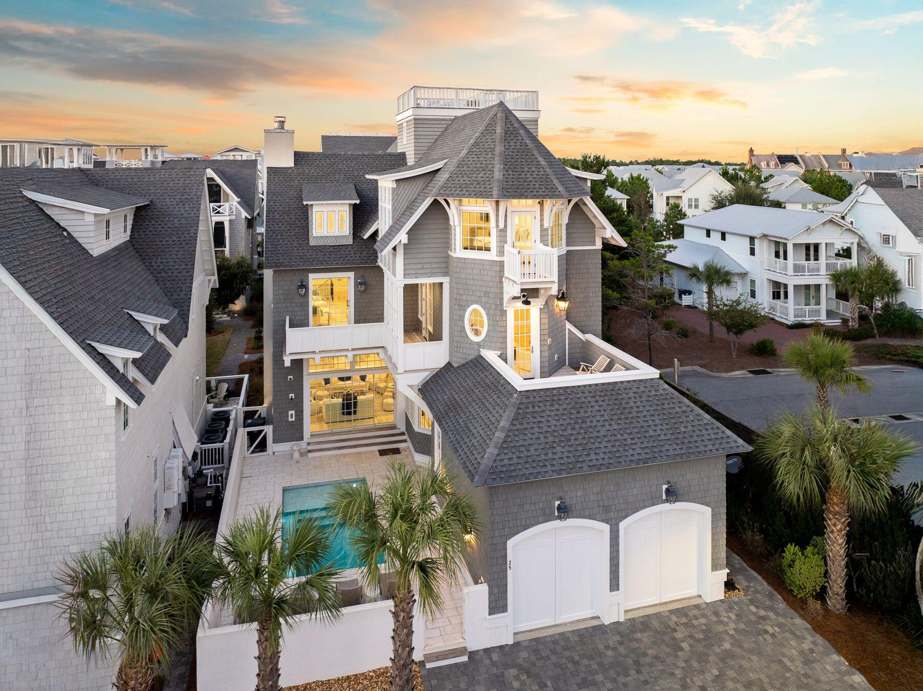 25 Peace Ln Inlet Beach Inlet Beach, FL 32461 - Photo 74 of 85 a aerial view of a house with a garden and plants