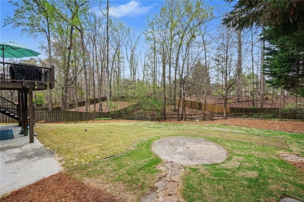 1958 Mapmaker Drive Northeast Dacula, GA 30019 - Photo 27 of 35 a view of a backyard with large trees