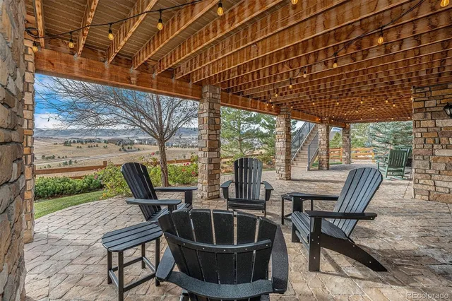 a view of porch with seating space