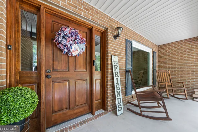 a outdoor space with balcony