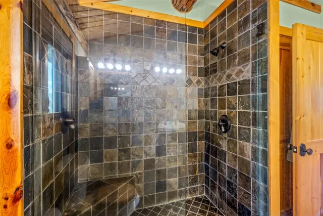 a bathroom with a shower
