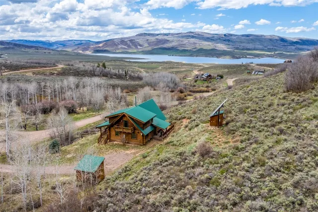 a view of a lake with a mountain