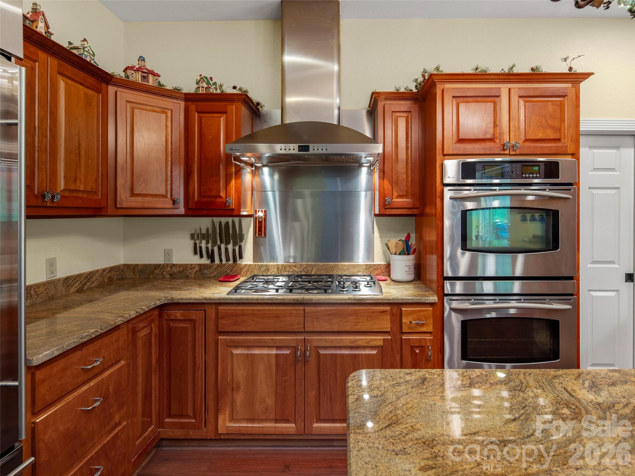 79 Ward Road Maggie Valley, NC 28751 - Photo 21 of 48 a kitchen with stainless steel appliances granite countertop a stove and a refrigerator