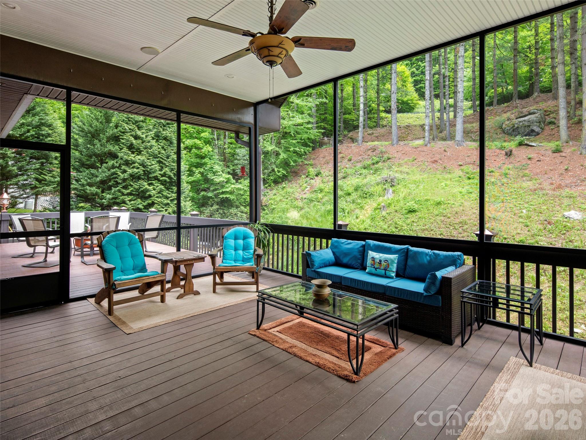 79 Ward Road Maggie Valley, NC 28751 - Photo 6 of 48 a living room with furniture and a large window