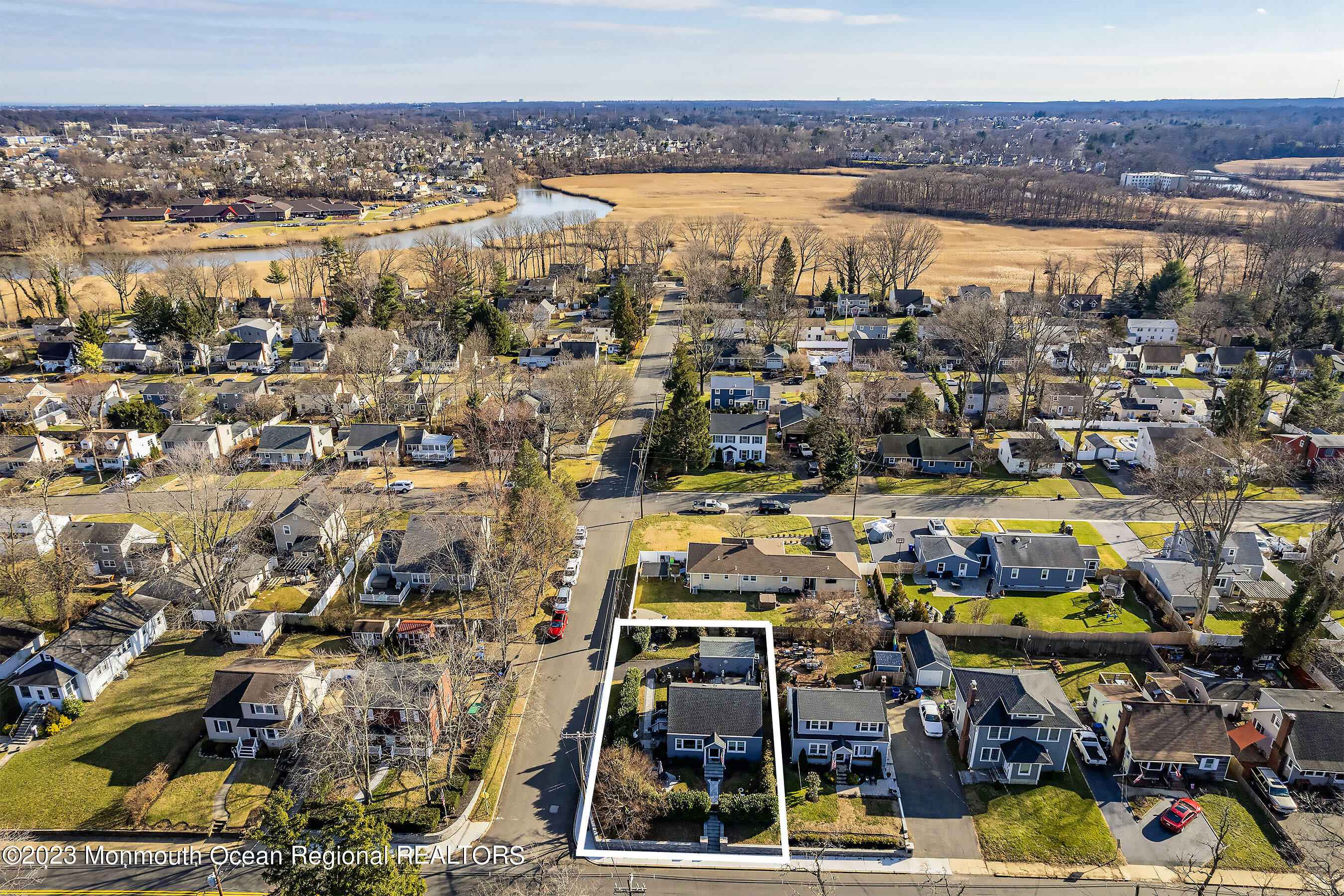 605 West Front Street Red Bank, NJ 07701 - Photo 36 of 40 605.WF.Aerial viewTopHouse