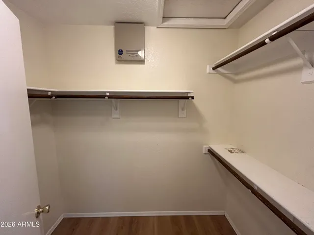 a close up view of racks on the wall