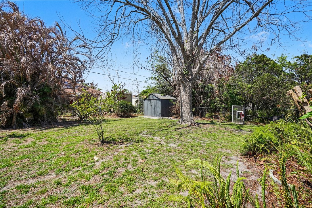 748 Cranbrook Avenue Northeast Palm Bay, FL 32905 - Photo 24 of 26 a backyard of a house with trees and plants