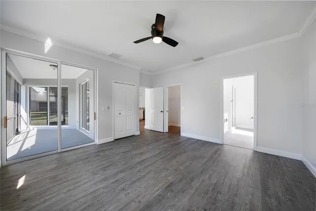 a backyard of a house with lots of green space