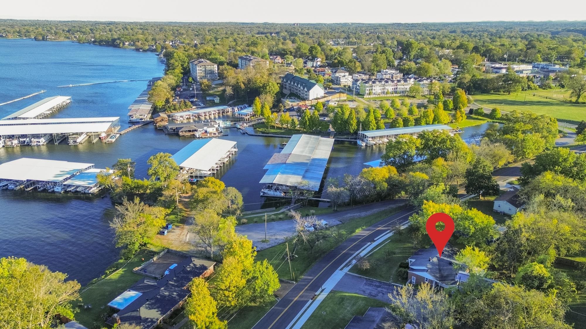 1700 Riverside Road Old Hickory, TN 37138 - Photo 40 of 59 an aerial view of residential houses with outdoor space and swimming pool