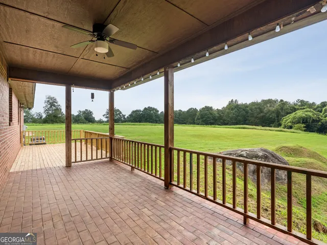 a view of a wooden deck