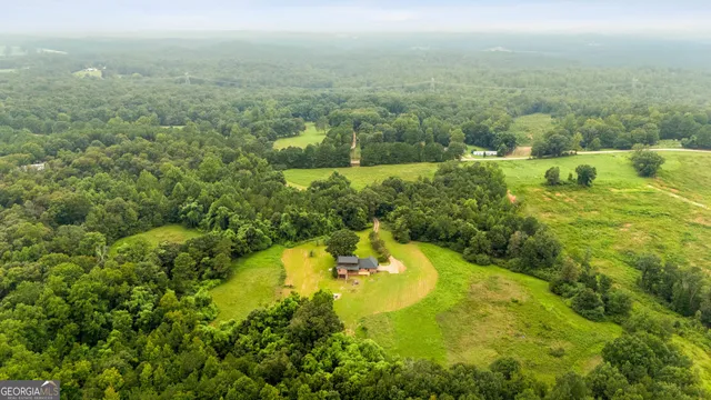 a view of a lake with a houses