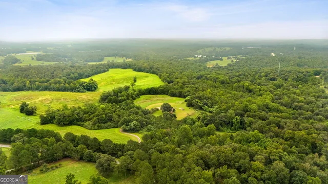 a white building with glass top table