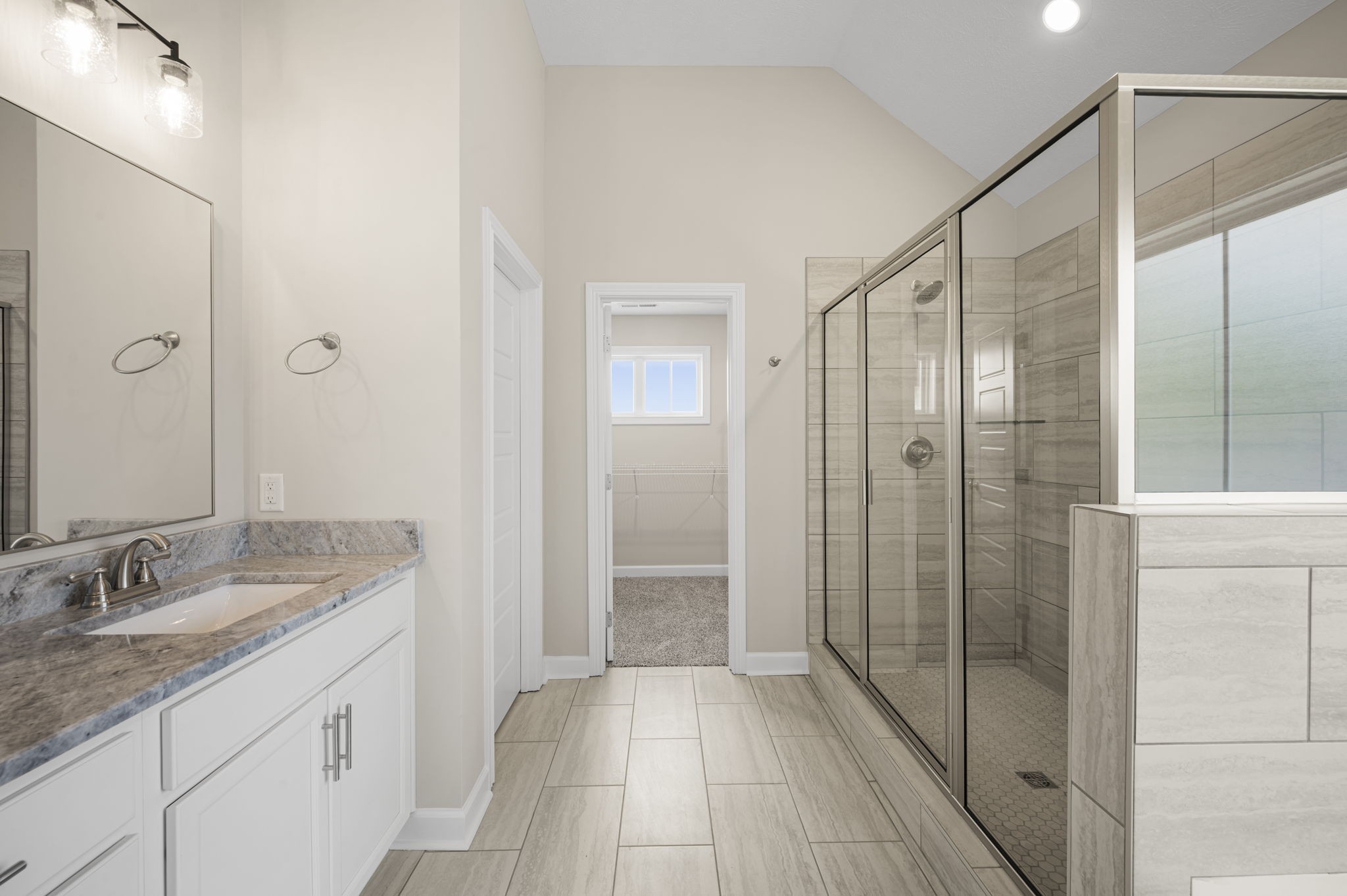 439 Blue Ridge Clarksville, TN 37043 - Photo 37 of 47 a bathroom with a granite countertop shower sink and mirror
