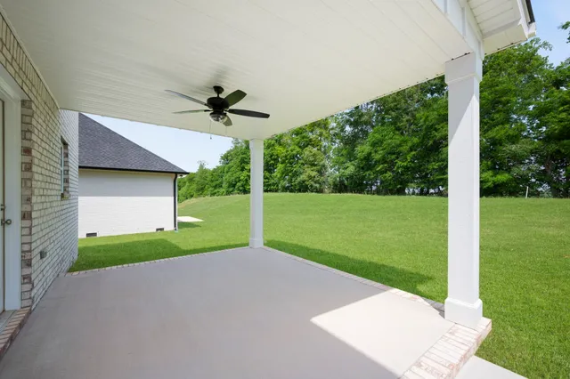 a view of a backyard with a garden