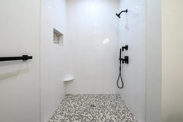 a bathroom with a shower