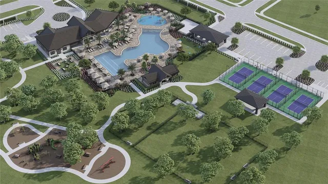 an aerial view of a house