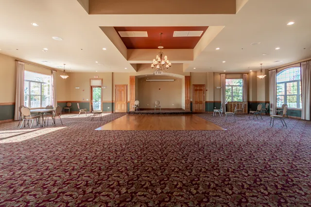 a view of a hall with a couch