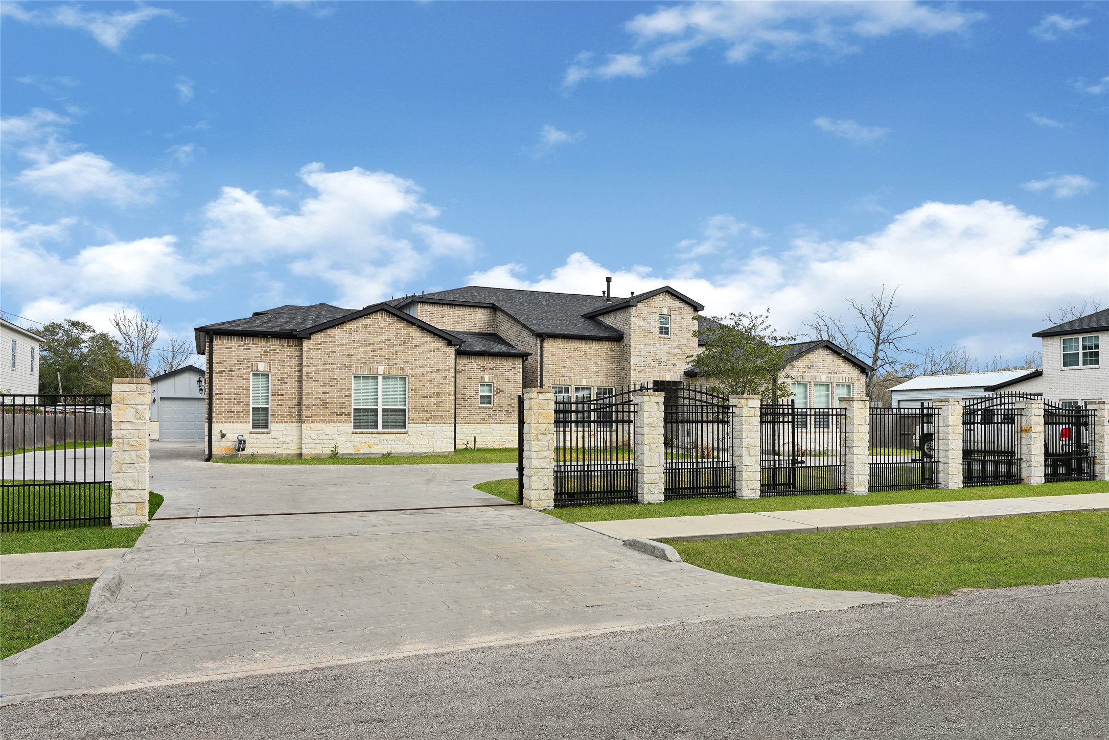 4821 1st Street Houston, TX 77504 - Photo 43 of 48 a view of large house with a big yard and large trees