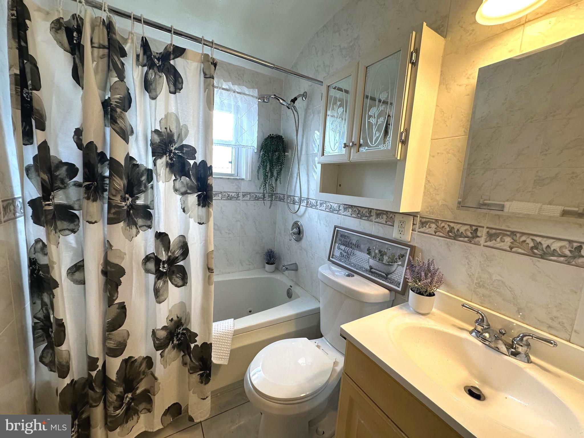 8454 Kavanagh Road Baltimore, MD 21222 - Photo 18 of 23 a bathroom with a sink toilet a mirror and shower