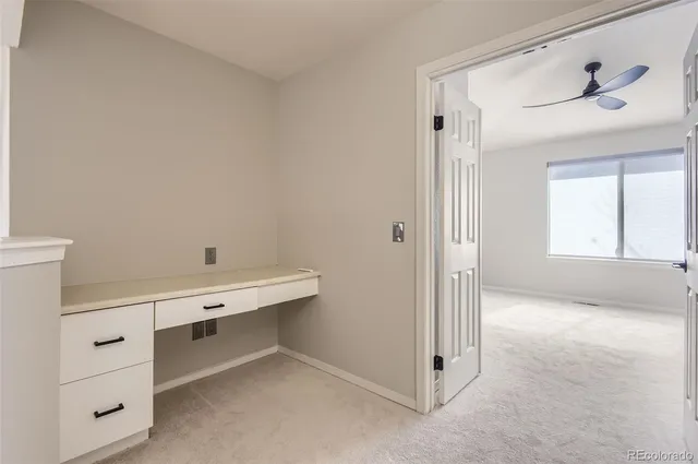 a view of a pathway and a patio