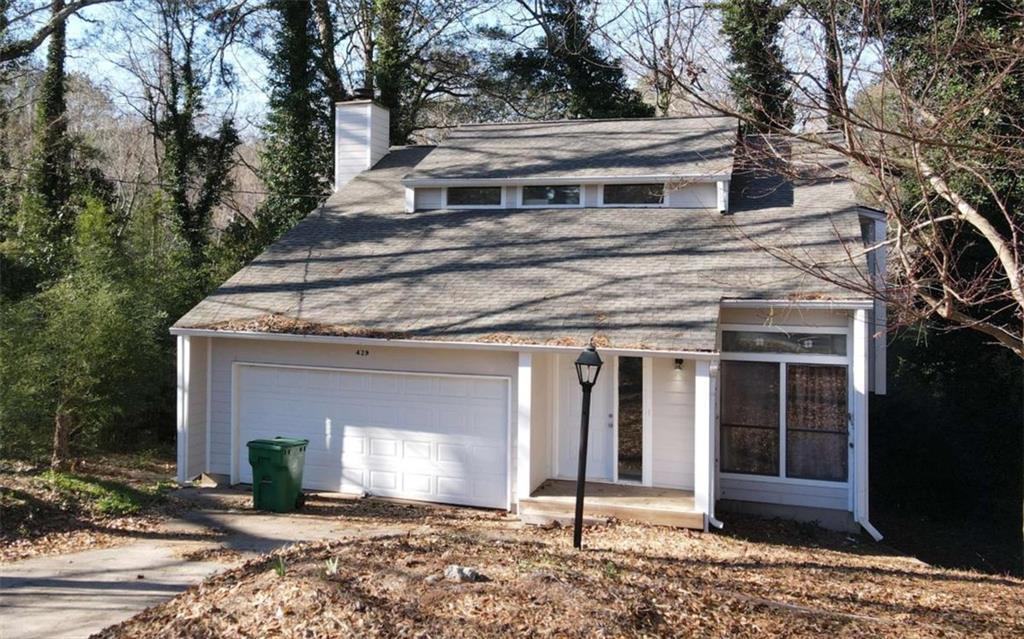 a front view of a house