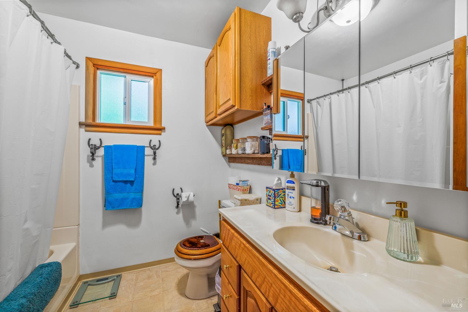 3901 Canyon Road Willits, CA 95490 - Photo 10 of 35 a bathroom with a sink a toilet and a mirror