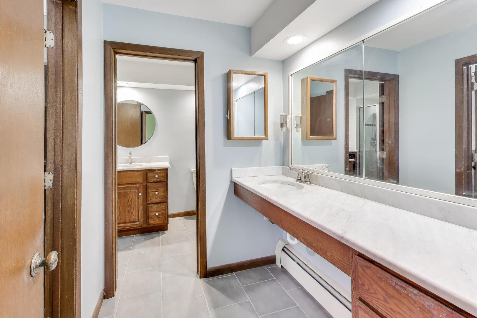 1040 South Linneman Road Mount Prospect, IL 60056 - Photo 18 of 39 a room with a sink and a mirror