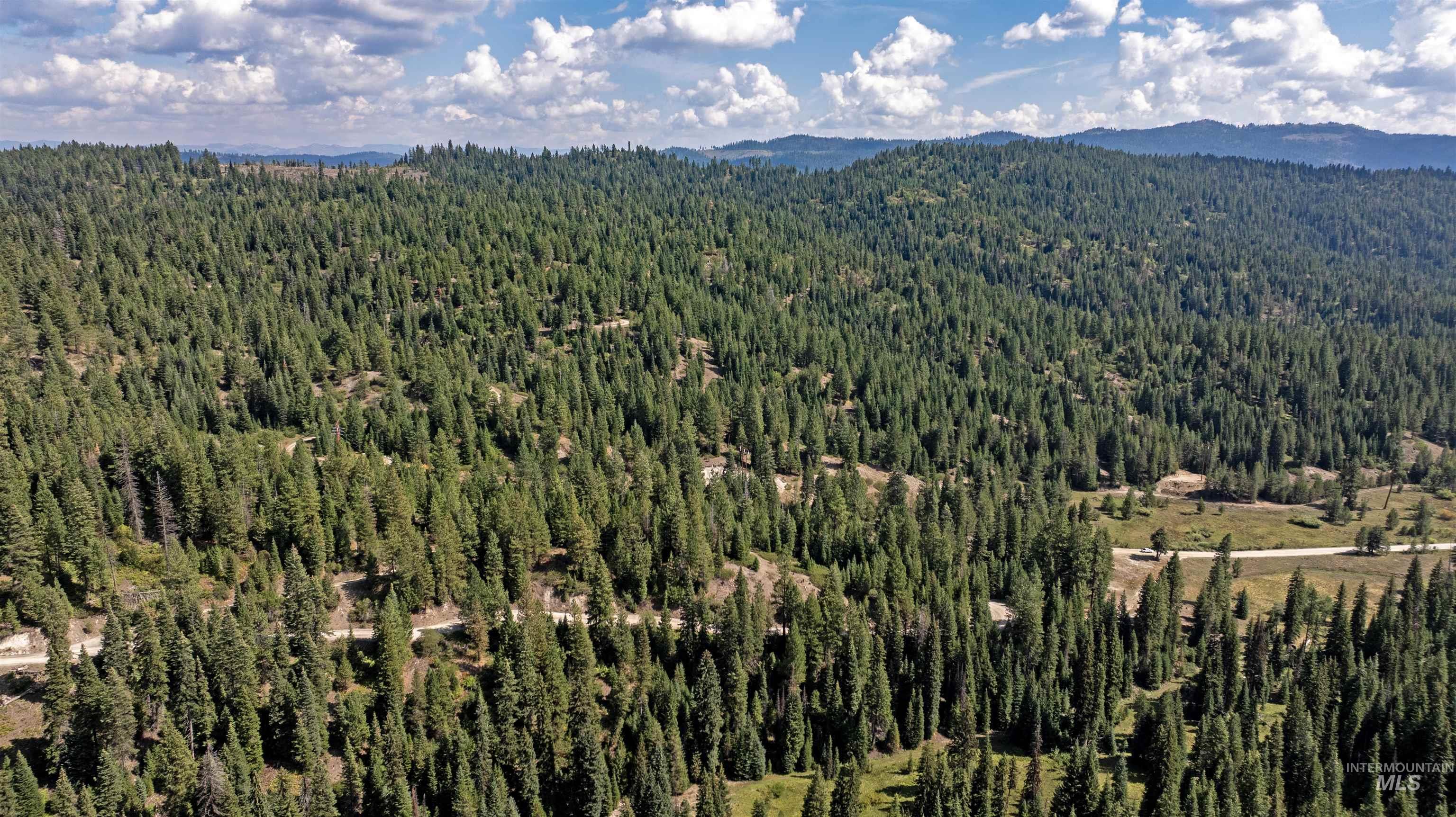 1 High Valley Road Cascade, ID 83611 - Photo 2 of 13 Drone / aerial view of a forest and a mountain backdrop