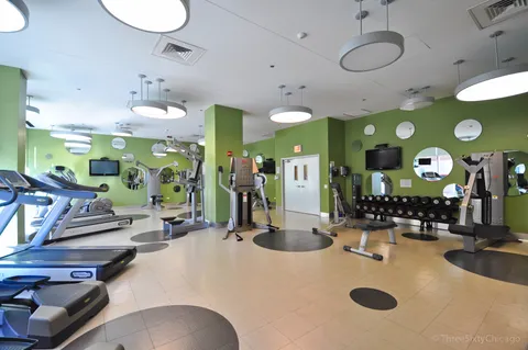 a dining room with furniture