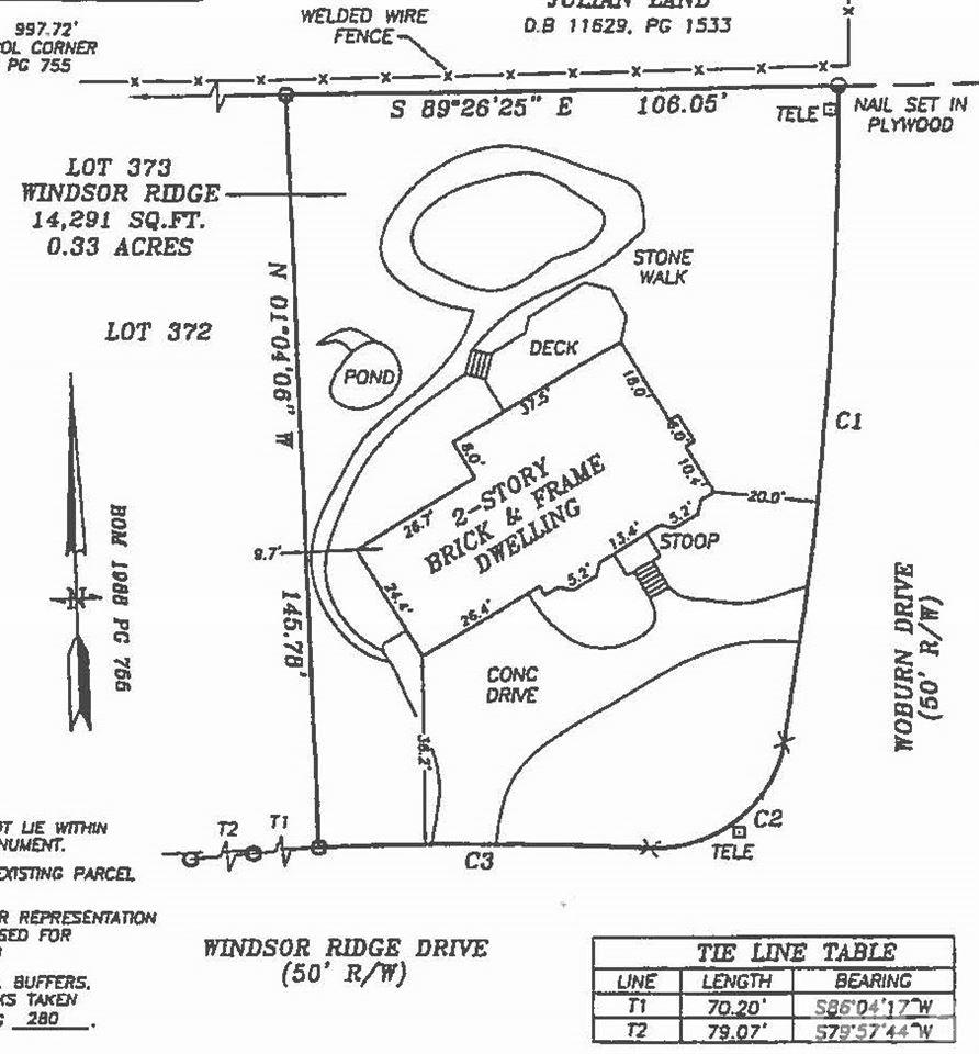 8125 Windsor Ridge Drive Raleigh, NC 27615 - Photo 24 of 25 Property line has been flagged for identification.