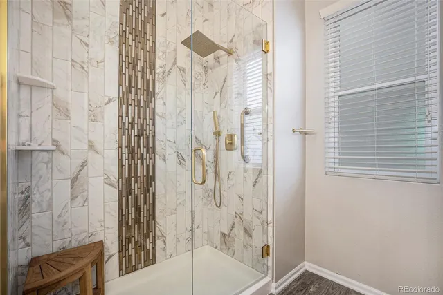 a bathroom with a shower