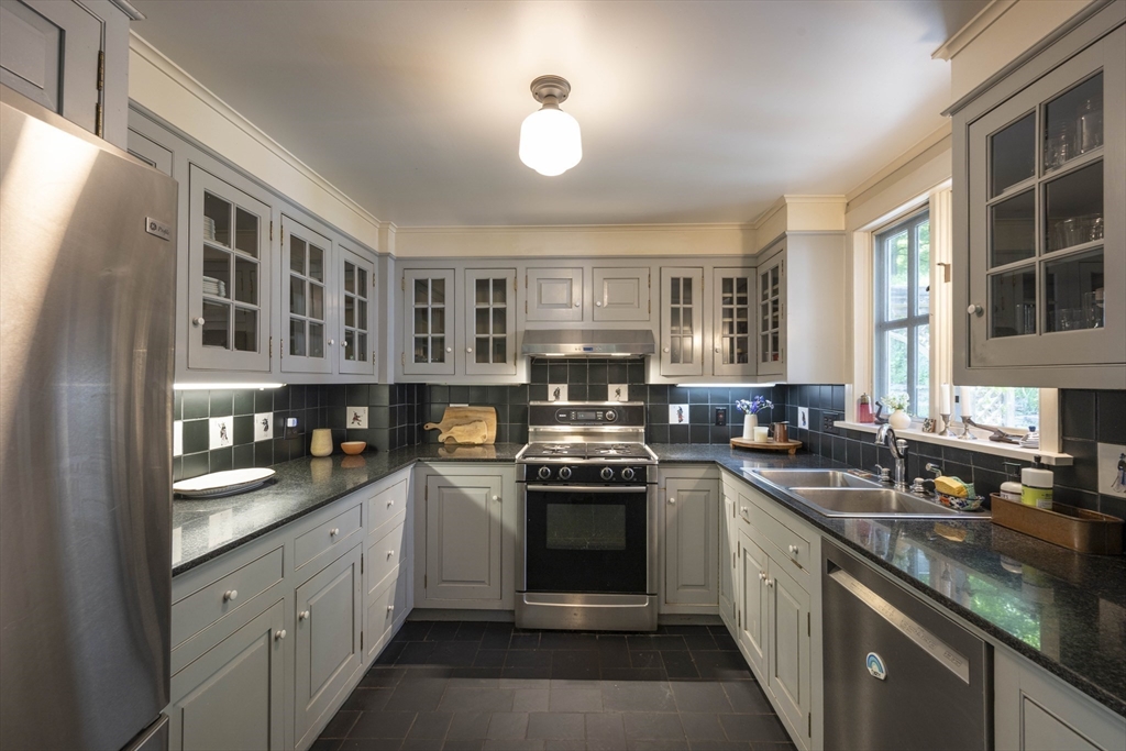 2 Chestnut Hill Road Leverett, MA 01054 - Photo 13 of 42 a kitchen with stainless steel appliances granite countertop a stove and cabinets