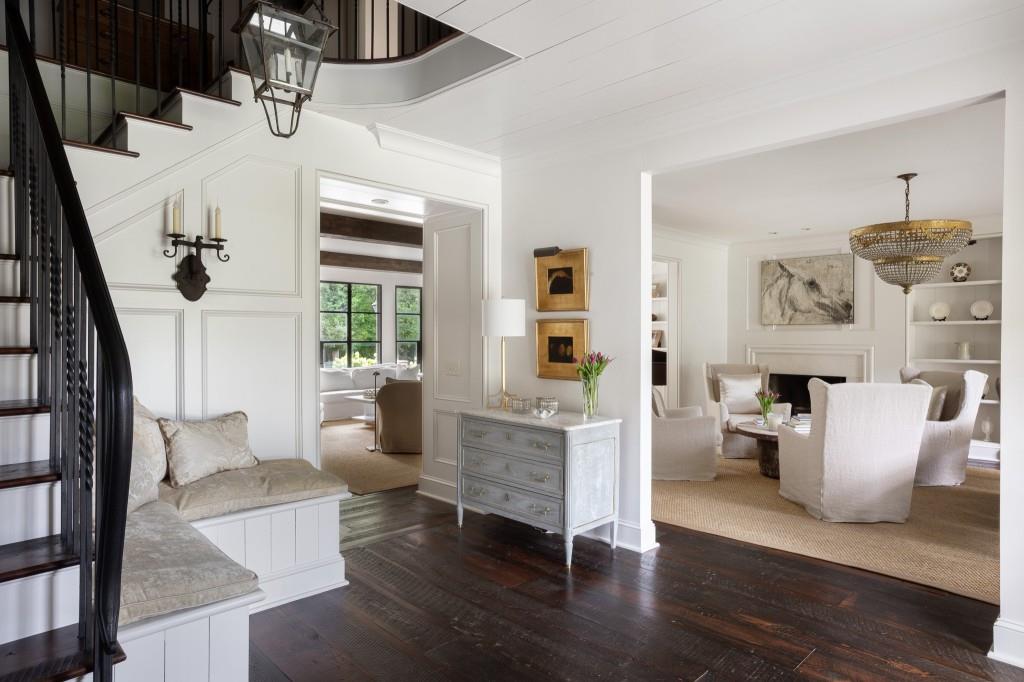 3741 Dumbarton Road Northwest Atlanta, GA 30327 - Photo 4 of 41 a living room with furniture and a fireplace