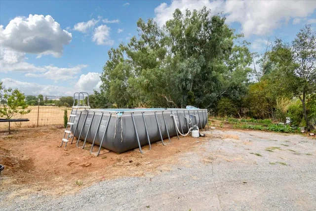 a row of palm trees in front of a building