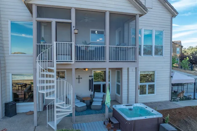 a view of outdoor space with seating