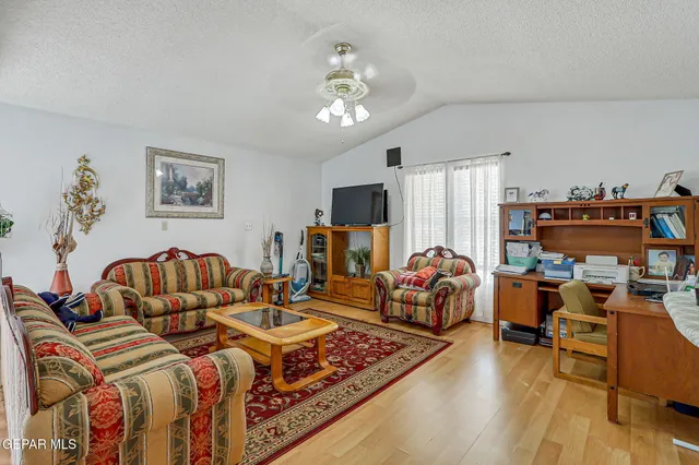 a living room with furniture