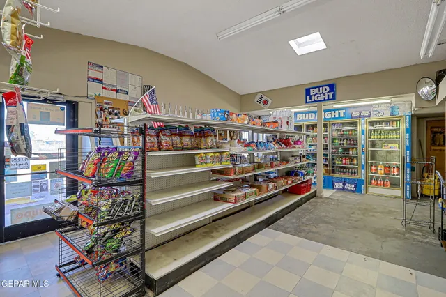 a view of store room with racks