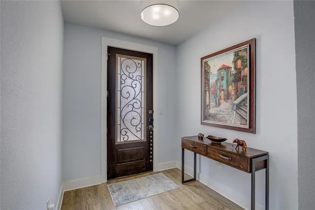 a view of front door with furniture