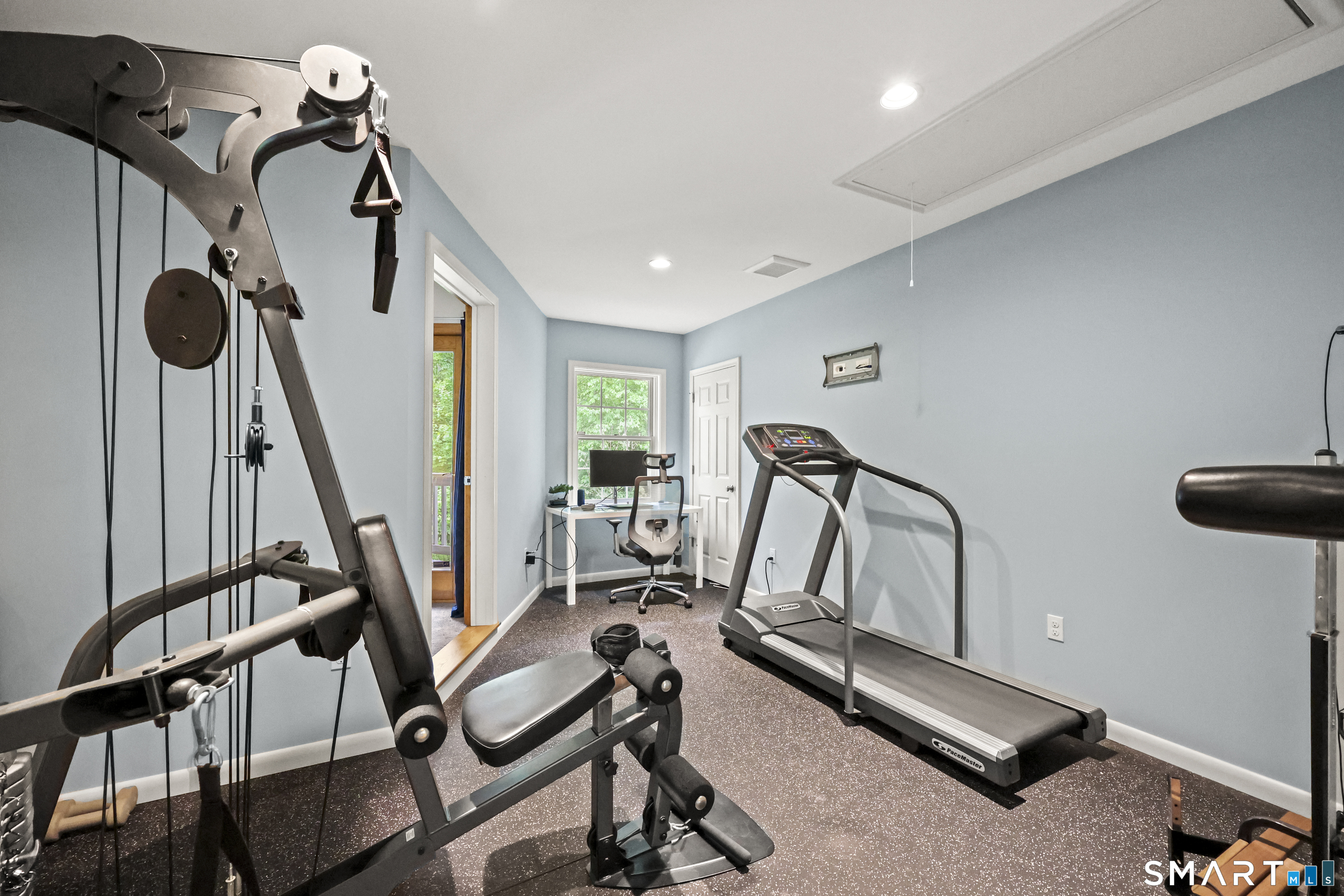 96 Spak Road Willington, CT 06279 - Photo 24 of 40 Dedicated home gym with durable rubber matting flooring.
