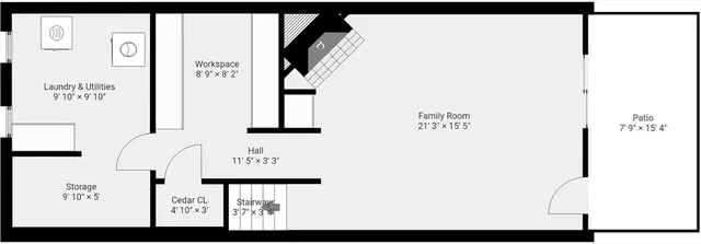 a view of a living room with furniture