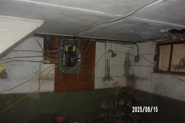 a close view of water heater room