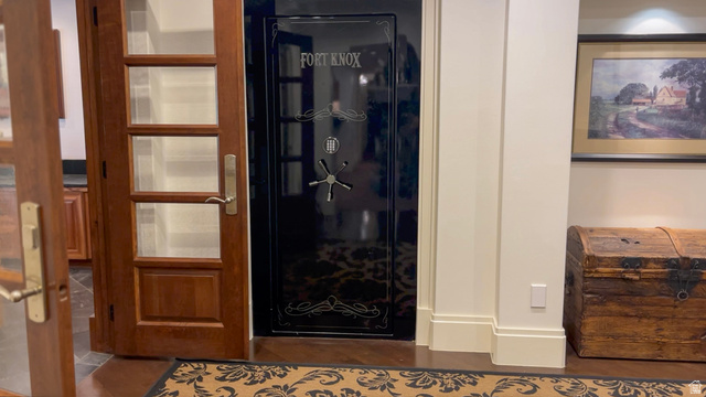 426 West Center Street Parowan, UT 84761 - Photo 60 of 107 Custom black security vault door with combination lock and decorative detailing
