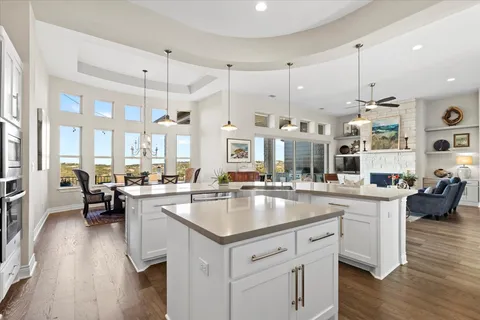 a view of city and mountain